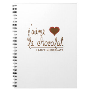 Caderno Espiral Eu adoro chocolate, em francês!