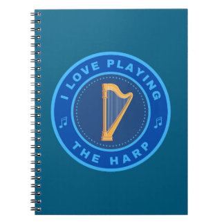 Caderno Espiral Eu adoro jogar Harp