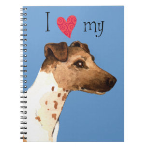 Caderno Espiral Eu adoro meu suave terrier de raposa
