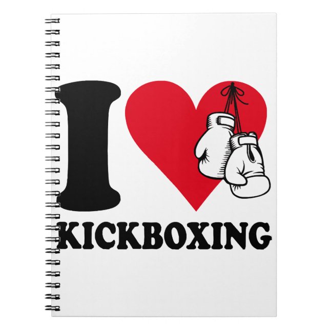 Caderno Espiral Eu adoro o kickboxe (Frente)