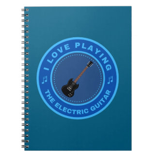 Caderno Espiral Eu adoro tocar violão elétrico