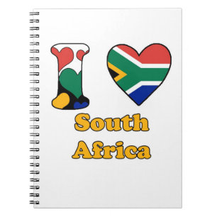 Caderno Espiral Eu amo a África do Sul