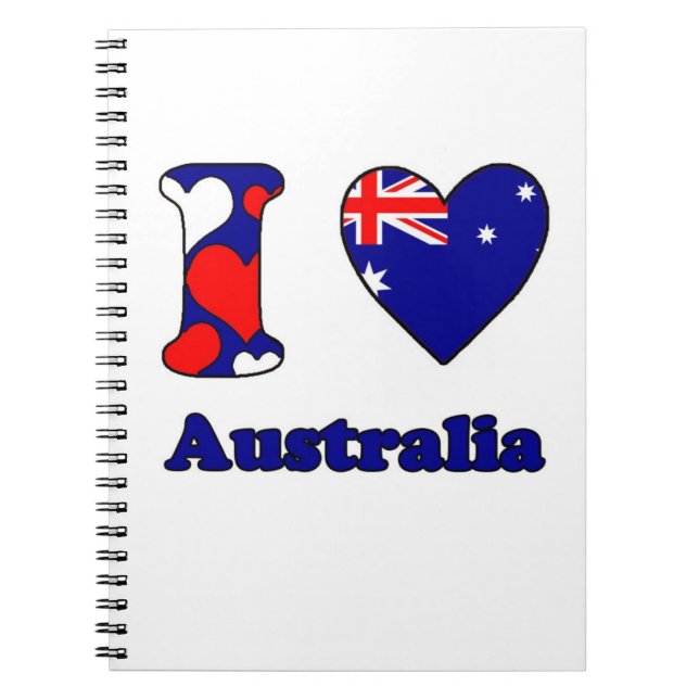 Caderno Espiral Eu amo a Austrália (Frente)