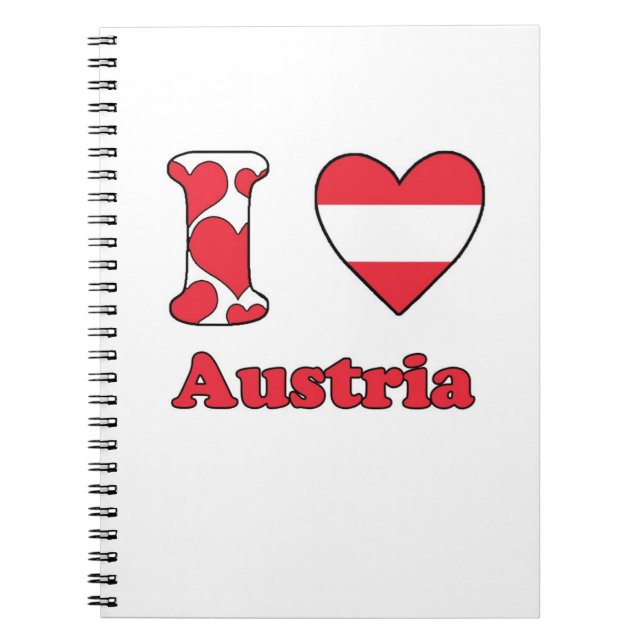 Caderno Espiral Eu amo a Áustria (Frente)