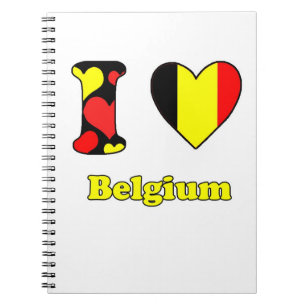 Caderno Espiral Eu amo a Bélgica