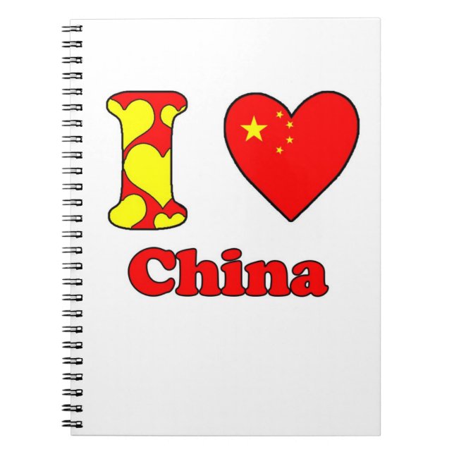 Caderno Espiral Eu amo a China (Frente)