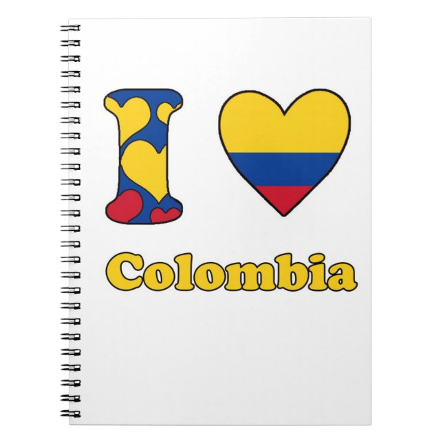 Caderno Espiral Eu amo a Colômbia (Frente)