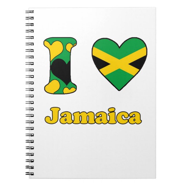 Caderno Espiral Eu amo a Jamaica (Frente)