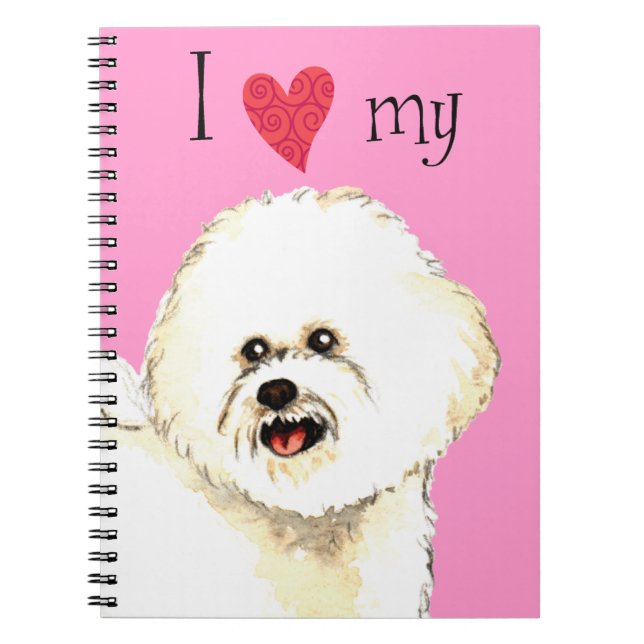 Caderno Espiral Eu Amo a minha Frise Bichon (Frente)