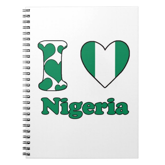 Caderno Espiral Eu amo a Nigéria (Frente)