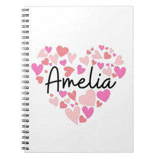 Caderno Espiral Eu amo Amelia
