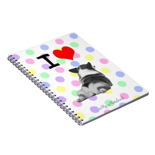 Caderno Espiral Eu amo bumbuns do Corgi (Lado Direito)