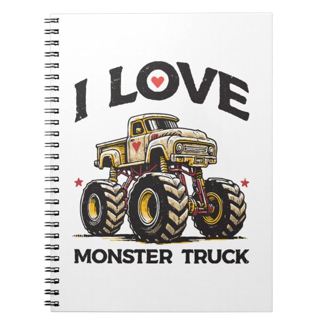 Caderno Espiral Eu Amo Caminhão Monstro (Frente)