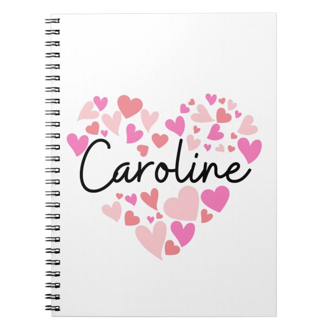 Caderno Espiral Eu amo Caroline (Frente)