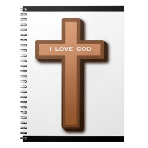 CADERNO ESPIRAL "EU AMO DEUS" CRUZADO