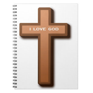 CADERNO ESPIRAL "EU AMO DEUS" CRUZADO