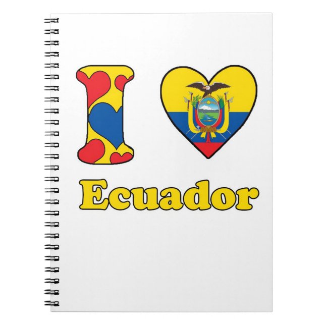 Caderno Espiral Eu amo Equador (Frente)