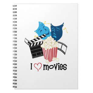 Caderno Espiral Eu Amo Filmes