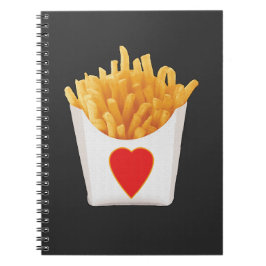 Caderno Espiral Eu Amo Fries Franceses