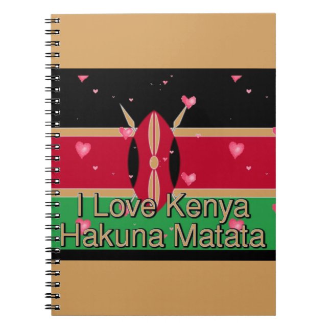 Caderno Espiral Eu Amo! Kenya Hakuna Matata (Frente)
