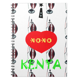 Caderno Espiral Eu amo Kenya XOXO