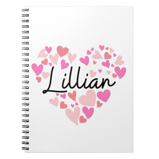 Caderno Espiral Eu amo Lillian (Frente)