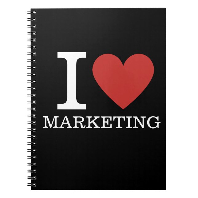 Caderno Espiral Eu ❤️ Amo Marketing - Departamento De Marketing. (Frente)