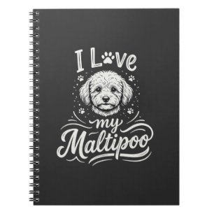 Caderno Espiral Eu Amo Meu Amante de Cachorro Maltipoo