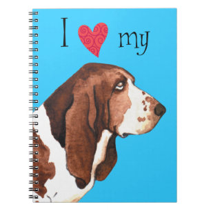 Caderno Espiral Eu amo meu Basset Hound