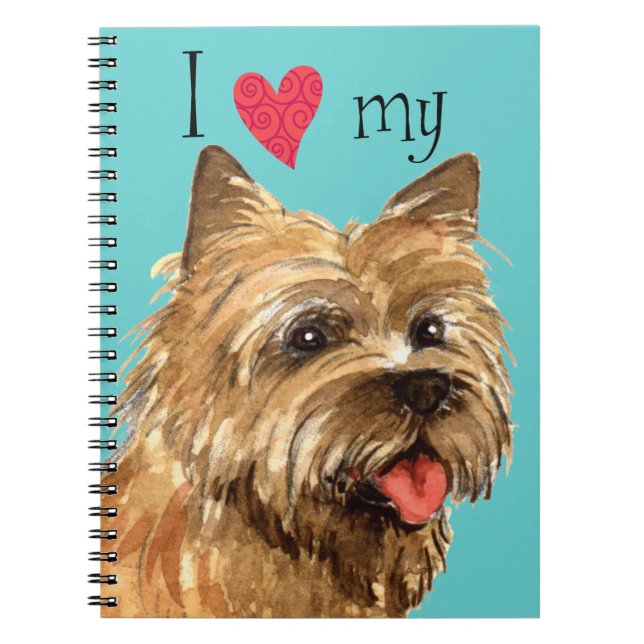 Caderno Espiral Eu amo meu Cairn Terrier (Frente)