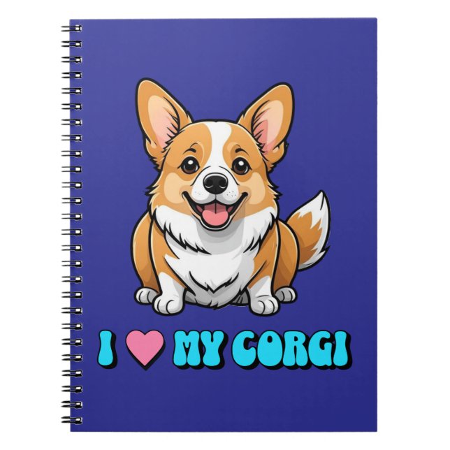 Caderno Espiral Eu Amo Meu Corgi (Frente)