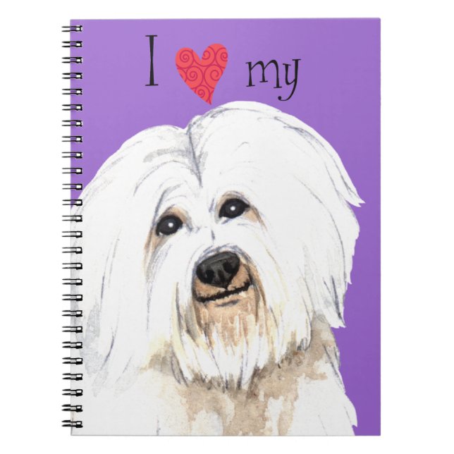 Caderno Espiral Eu amo meu Coton de Tulear (Frente)
