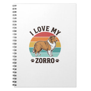 Caderno Espiral Eu Amo Meu Design de Amante de Cachorro Vintage Zo