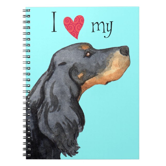 Caderno Espiral Eu amo meu Gordon Setter (Frente)