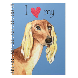 Caderno Espiral Eu amo meu Saluki