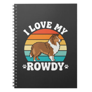 Caderno Espiral Eu Amo Meu Sheltie Turbulento Retro Cachorro