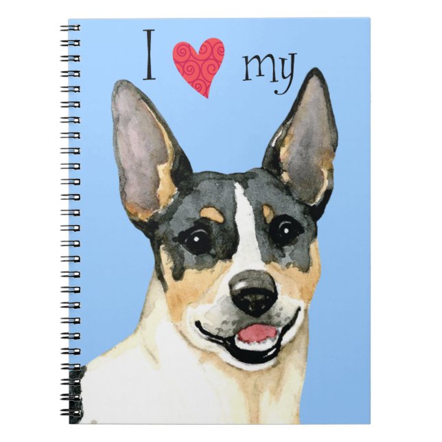 Caderno Espiral Eu amo meu Ursinho Roosevelt Terrier (Frente)