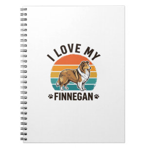 Caderno Espiral Eu Amo Minha Camisa com Nome de Cachorro Vintage F