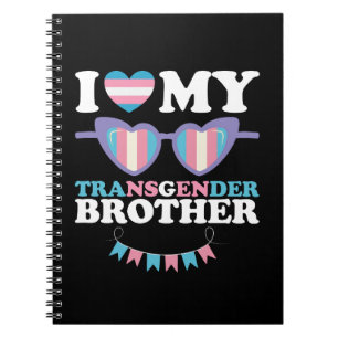 Caderno Espiral Eu Amo Minha Família de Irmão Transgênero Trans LG