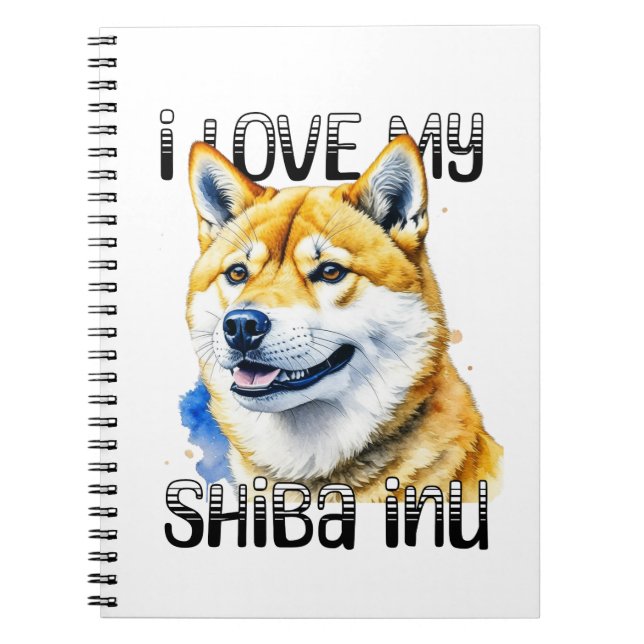 Caderno Espiral Eu Amo Minha Shiba Inu | Proprietário do cão (Frente)