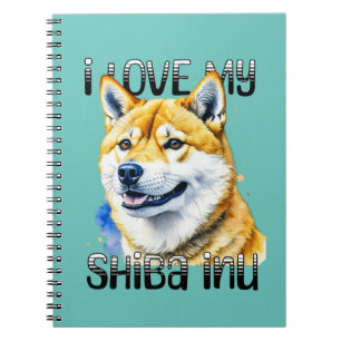 Caderno Espiral Eu Amo Minha Shiba Inu Proprietário do cão