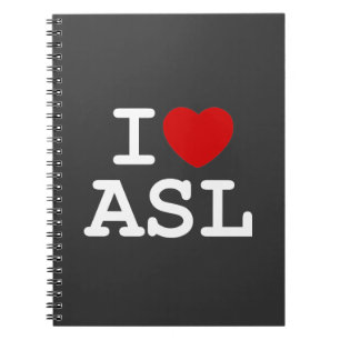 Caderno Espiral Eu amo o ASL
