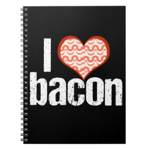 Caderno Espiral Eu amo o bacon
