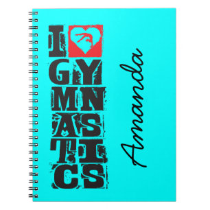 Caderno Espiral Eu amo o caçador da ginástica personalizado