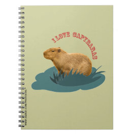 Caderno Espiral Eu amo o capybaras Notebook