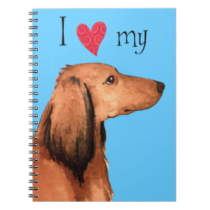 Caderno Espiral Eu Amo o meu Dachshund