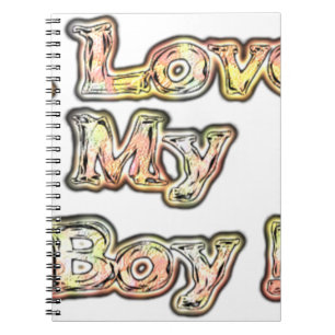 Caderno Espiral Eu Amo o Meu Menino Design Coleção Vintage Legal T