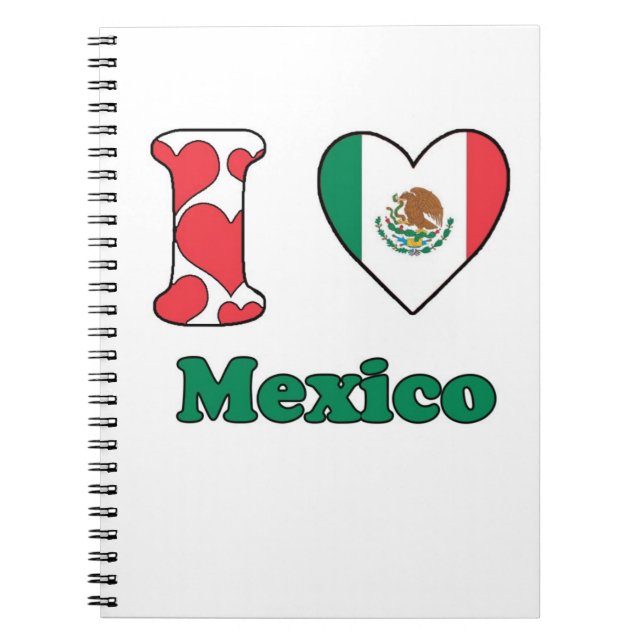 Caderno Espiral Eu amo o México (Frente)