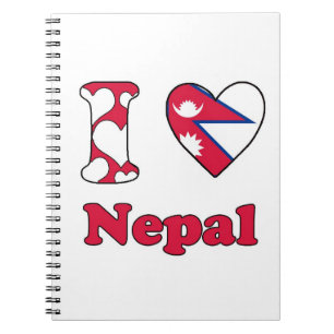 Caderno Espiral Eu amo o Nepal