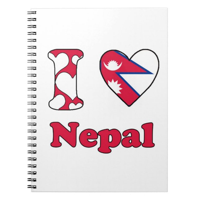Caderno Espiral Eu amo o Nepal (Frente)